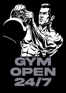 Gym Open 24/7 Illustration