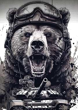 Military Bear with Tank