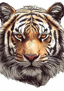 Tiger Portrait Illustration