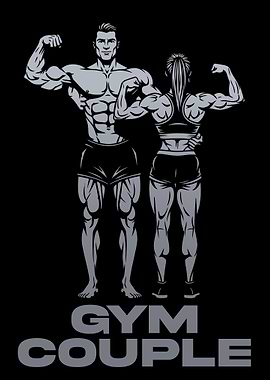 Gym Couple Fitness Illustration