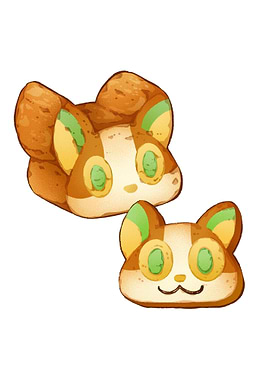Cute Fox Bread Loaf Illustration