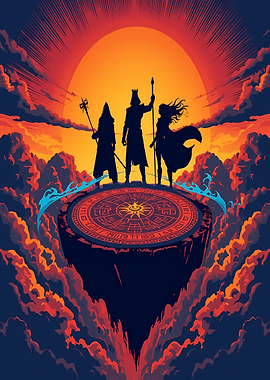 Fantasy Trio on Floating Platform