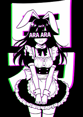 Glitch Bunny Girl in Maid Outfit