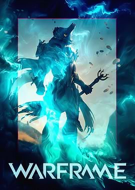 Warframe Character with Energy Aura