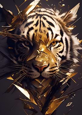 Golden Tiger Portrait