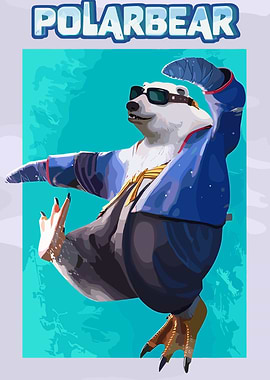 Cool Polar Bear Cartoon Character