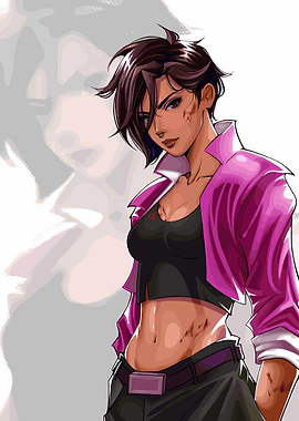 Strong Woman with Scars Illustration