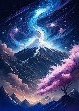 Mount Fuji and Cherry Blossoms