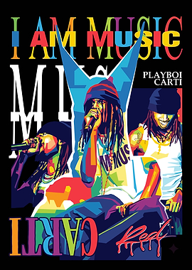 Playboi Carti Colorful Pop Art