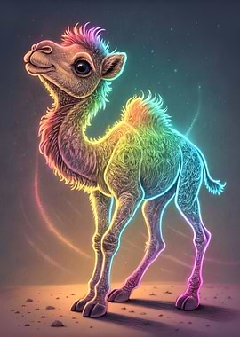 Rainbow Neon Camel