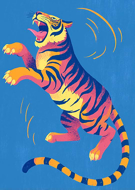 Roaring Tiger Illustration