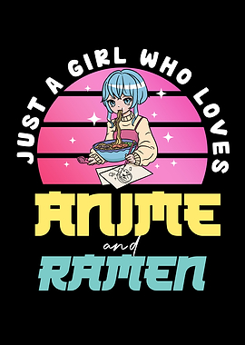 Anime and Ramen Girl Illustration