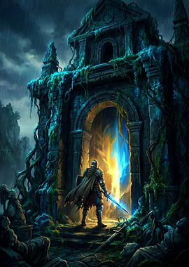 Knight at Ancient Portal