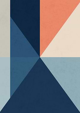 Geometric Abstract Art Blue and Pink