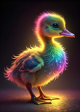 Neon Baby Duck Portrait