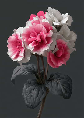 Pink and White Geranium Flowers