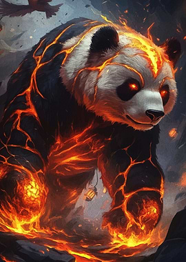 Fiery Panda Illustration