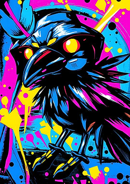 Colorful Raven Illustration