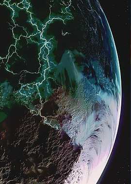 Earth from Space with Lightning
