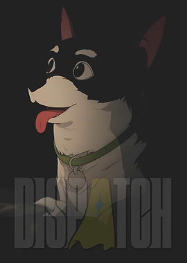 Cartoon Dog with Cape and Collar