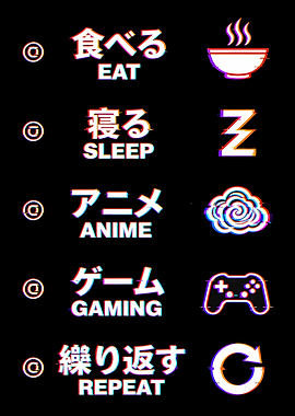 Eat, Sleep, Anime, Game, Repeat