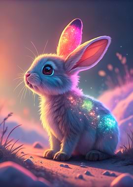 Magical Bunny with Glowing Fur
