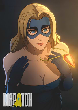 Blonde Superheroine with Amulet