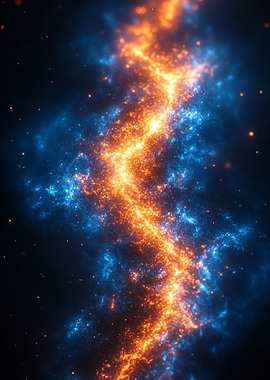 Abstract Blue and Orange Nebula