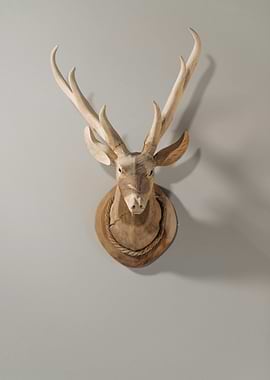 Wooden Deer Head Wall Mount