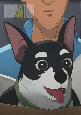 Man and Dog Cartoon Illustration