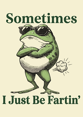 Cool Frog Farting, humorous and slightly poster