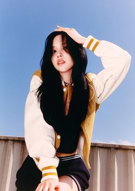 Woman in Varsity Jacket Portrait