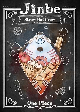 Jinbe Ice Cream Cone Chalkboard