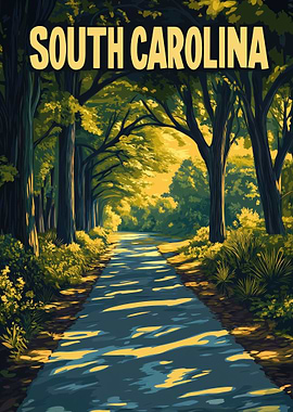 South Carolina Road Through Trees