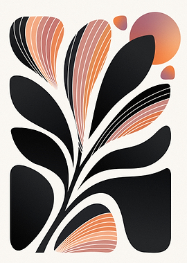 Abstract Floral Art with Retro Vibes