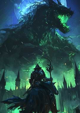 Knight, Dragon, and Castle Fantasy