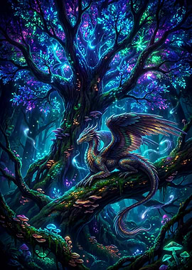 Dragon in Enchanted Forest