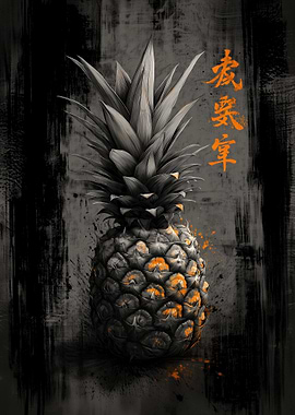 Ukiyo Minimalism Monochrome Pineapple