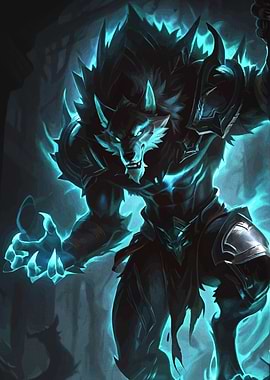Werewolf Warrior with Glowing Aura