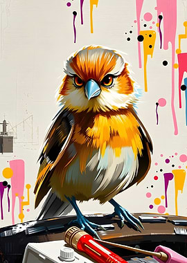 Colorful Bird Digital Art