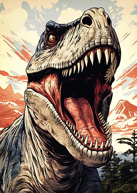 Roaring Dinosaur Wild Landscape