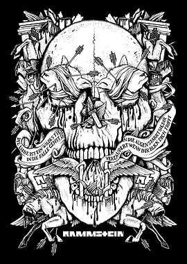 Rammstein Skull and Arrows