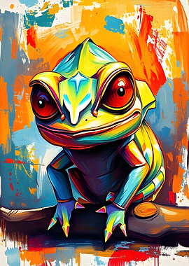 Colorful Chameleon Portrait