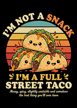 Full Street Taco Cartoon Illustration