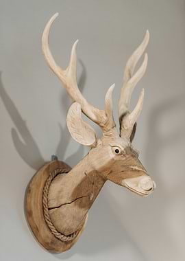 Wooden Deer Head Wall Mount