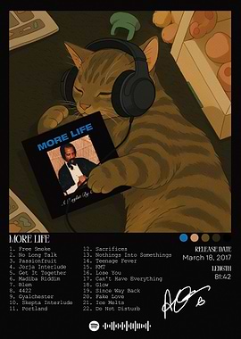 Cat Listening to Drake's More Life