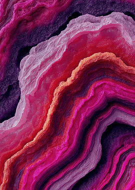 Abstract Pink and Purple Geode Art Print