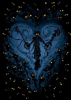 Kingdom Hearts Sora Surrounded by Shadows