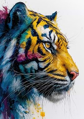 Colorful Tiger Portrait