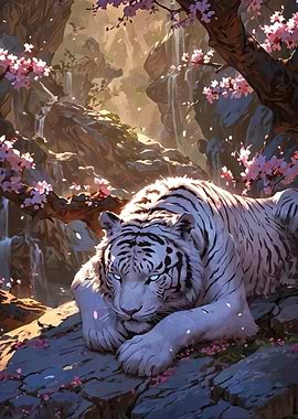 Tiger Cherry Blossom Landscape